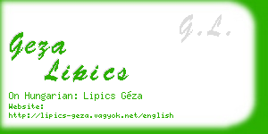geza lipics business card